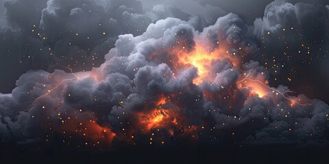 Dark Thunderstorm Cloud with Lightning Bolts