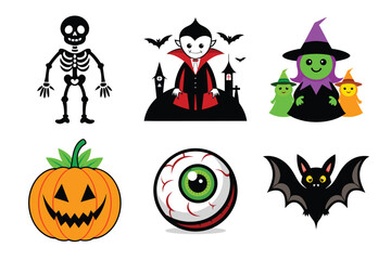halloween characters set