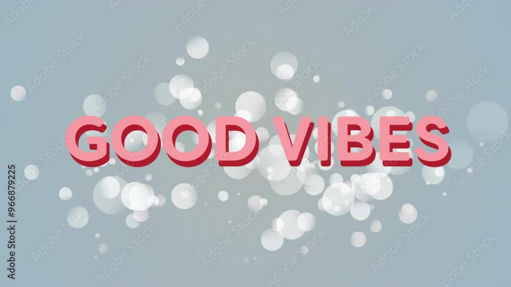 Poster animation of good vibes text over shapes moving