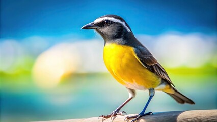 Fototapeta premium Silhouette of Bananaquit bird in the Caribbean Island of Antigua