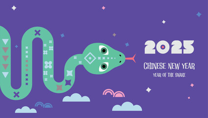 Chinese new year 2025 year of the Snake. Red Snake illustration and design. Red traditional Chinese vector designs with snakes. Lunar new year concept, geometric modern vector design