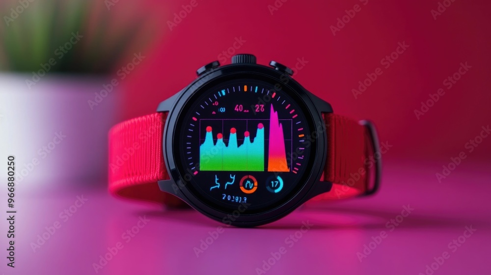 Aufkleber close up of a smartwatch display showcasing detailed sleep tracking data and real time health monito