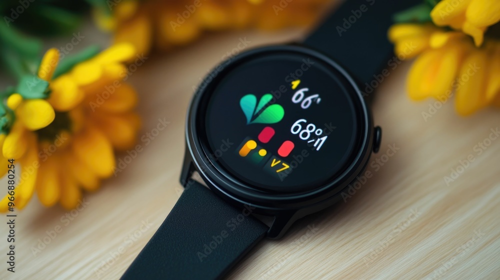 Aufkleber close up of a smartwatch screen showcasing detailed sleep tracking metrics and comprehensive health 