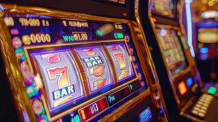 Slot Machine Jackpot Winner Casino Game Lucky Seven Bar