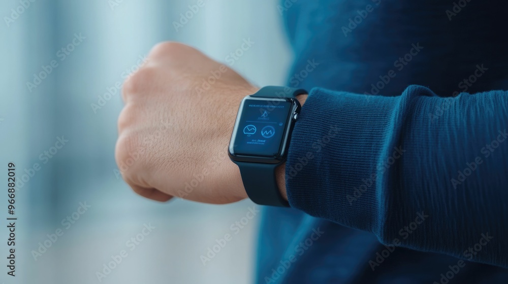 Poster ai powered smartwatch displaying personalized fitness tips and health guidance for an active data dr