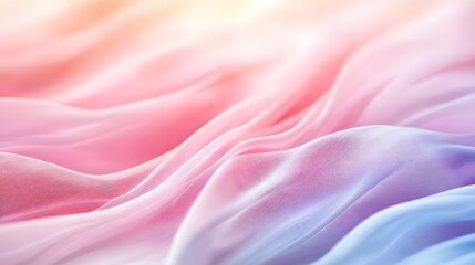 Fototapeta premium Abstract wavy shapes, gentle pastel hues, soft lighting, flowing movement, serene composition