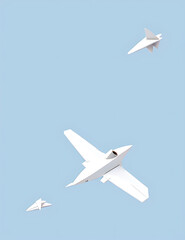 A minimal illustration of a paper airplane in mid-flight, with a dashed line indicating its path. The background is plain, highlighting the simple elegance of the airplane&rsquo;s journey