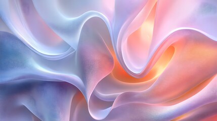 Obraz premium Abstract flowing forms in pastel colors, smooth transitions, and soft light, evoking a tranquil and soothing atmosphere, ideal for backgrounds