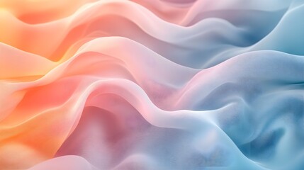 Obraz premium Abstract flowing forms in pastel colors, smooth transitions, and soft light, evoking a tranquil and soothing atmosphere, ideal for backgrounds