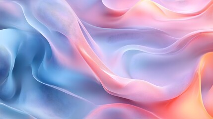 Abstract flowing forms in pastel colors, smooth transitions, and soft light, evoking a tranquil and soothing atmosphere, ideal for backgrounds