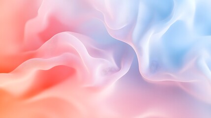 Subtle abstract art with flowing organic shapes, pastel pink and blue color scheme, a delicate glow illuminating the forms, evoking tranquility and softness