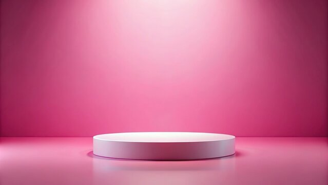 Silhouette pink abstract background with white platform