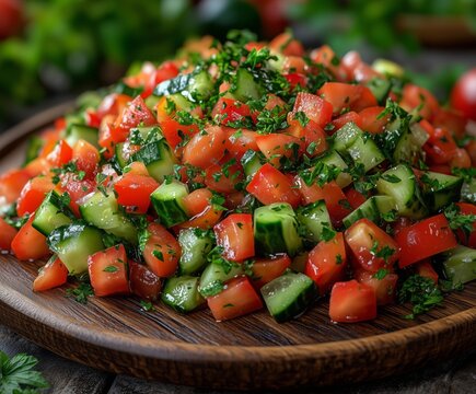 Serbian Srpska Salata with tomatoes