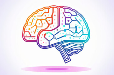 Fototapeta premium hi tech illustration of futuristic robotics brains shaped as human brains