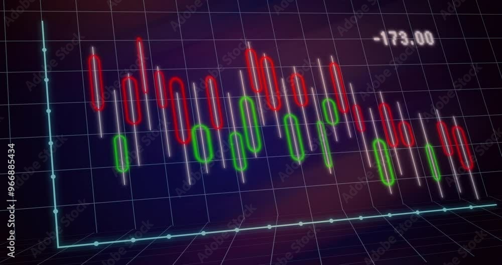 Poster animation of data processing and diagrams over squares
