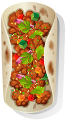 Delicious Mexican Burrito Illustration