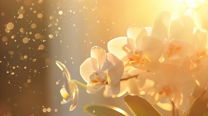 elegant white orchid in sunlight