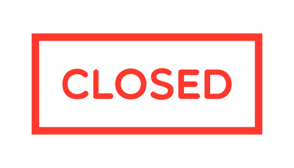 Vector Closed Label on White Background