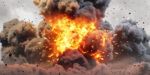 Realistic fiery explosion splitter, ideal for cinematic visual effects and gaming assets.