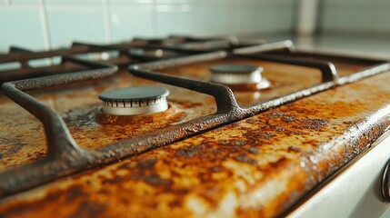 Close Up of Rusty Stovetop Burner