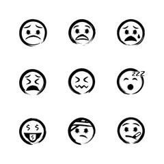 vector set of emoji icons - paintbrush style (artwork 4)