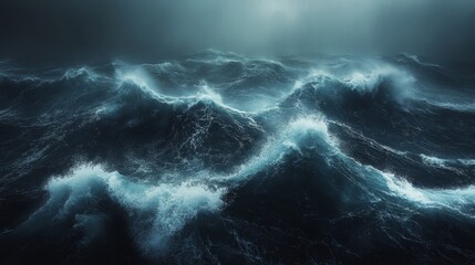 A Stormy Sea with Large Waves and Whitecaps
