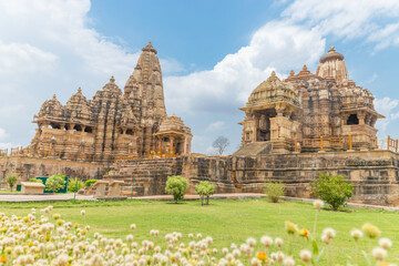 Kandariya Mahadev Temple and Devi Jagadambi Temple in khajuraho the group of monuments of hindu and...