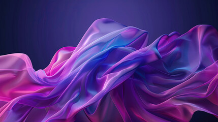 Fototapeta premium Abstract purple and blue flow waves, isolated on dark background. Banner, poster, power point, and web background.