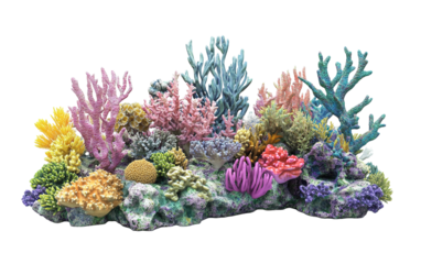 3d model of coral reef on white background,png