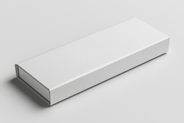 Naklejka premium White Rectangular Box Mockup on a White Background