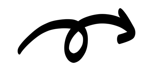 Doodle shapes. Arrows sketch elements. Vector cartoon arrow. Hand drawn icon.