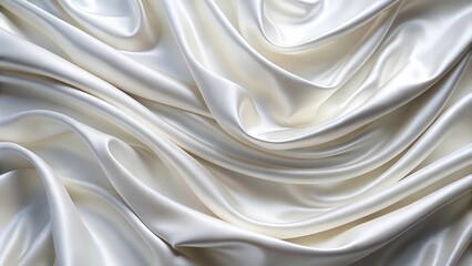 Obraz premium Smooth white fabric with elegant folds and soft ripples