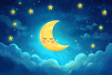 Naklejka premium moon and star