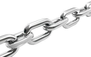 Obraz premium 3d render realistic chain on white background,png