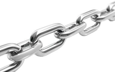 3d render realistic chain on white background,png