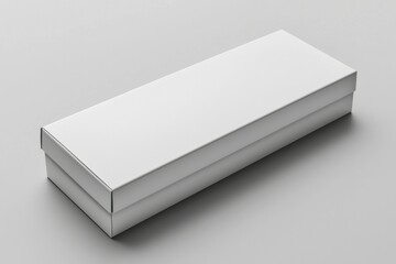 Naklejka premium White Rectangular Cardboard Box on Grey Background