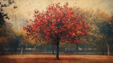 Autumn tree in the park