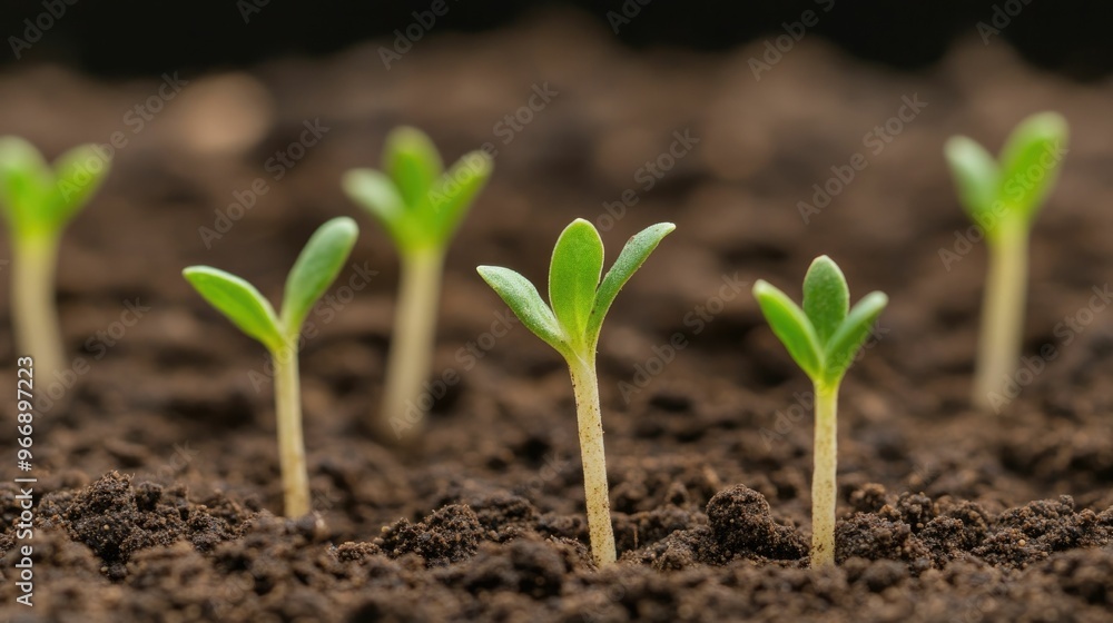 Poster time lapse sequence capturing the fascinating process of seed germination and the early stages of pl