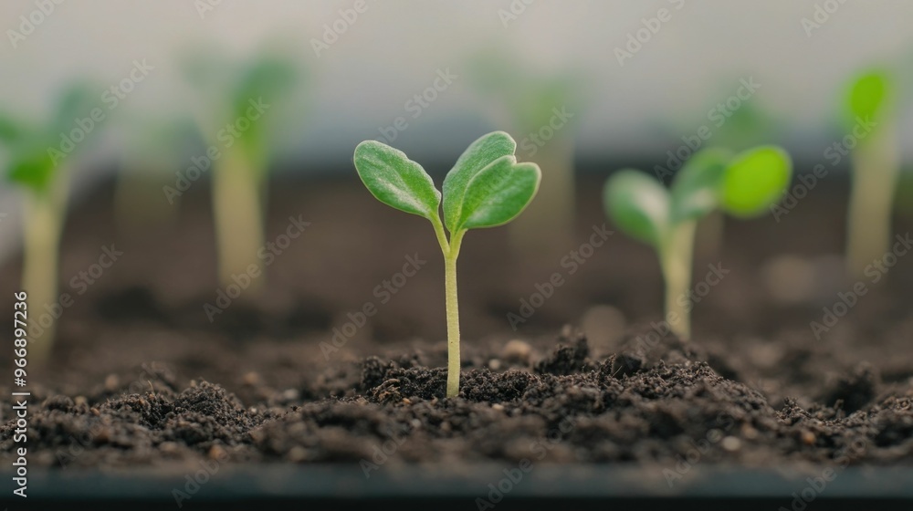 Poster time lapse sequence capturing the remarkable transformation as a seed germinates and a plant sprouts