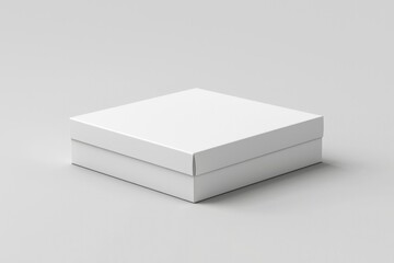 Naklejka premium A White Cardboard Box on a Light Gray Background