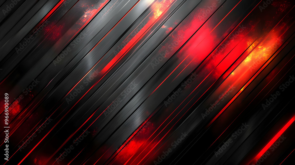 Poster a dynamic abstract background featuring red and black diagonal stripes with glowing effects.