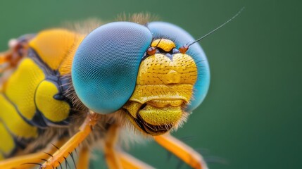 Captivating close up of the intricate compound eye of a dragonfly showcasing the extraordinary complexity and beauty of insect visual systems