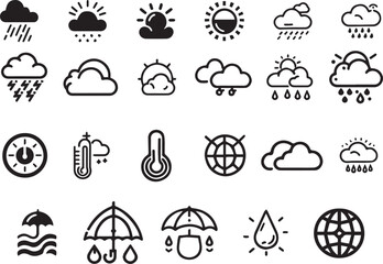  weather icon set vector 