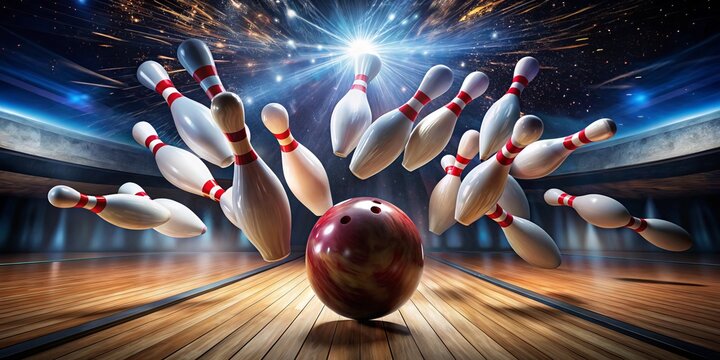 A whiff of excitement fills the air as the bowling ball wipes out the pins, scattering them across