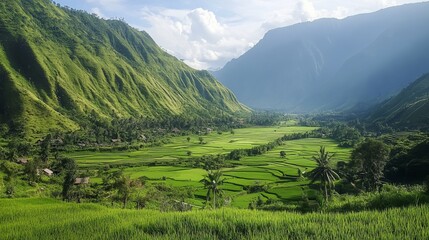 Obraz premium Mountain valley in Malalak District, West Sumatra, Indonesia