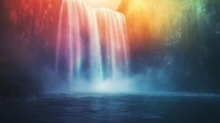 Vibrant Waterfall Cascading into a Tranquil Pool