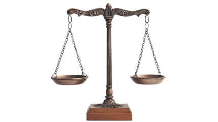 Scales of justice on a transparent background