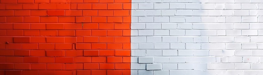 Fototapeta premium A painted cinder block wall with a uniform texture, creating a simple and clean background with space for text.