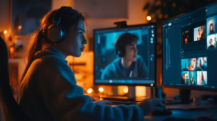 A content creator sharing tips through a video call setup