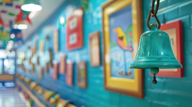 School Bell: A signaling device that indicates the start and end of classes and breaks, crucial for maintaining the daily school schedule.
